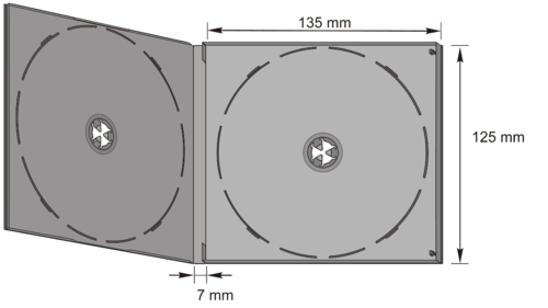 7mm CD / DVD Solid Doppelbox in schwarz