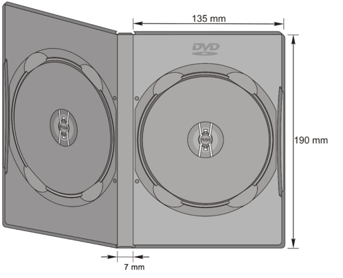 7mm DVD-Doppel Case in schwarz