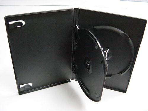 14mm DVD-Doppel Case in schwarz mit Buchtray